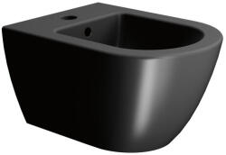  Sapho Gsi Pura fali kerámia bidé csaplyukkal és túlfolyóval 36x50 cm, matt fekete 8864126 (8864126)