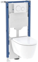 Geberit Duofix szerelőelem öblítőtartállyal és Sigma20 nyomólappal, iCon fali WC ülőkével 118.404. 11.3 (118.404.11.3)