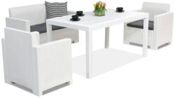 BICA Nebraska Apetito 4 Bica technorattán kerti bútorok, fehér (BCNEBAP4BL)