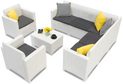 BICA Nebraska Corner 7 Bica terasz bútorok sarokgarnitúrával, fehér (BCNBCOR7BL)