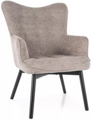 SIGNAL MEBLE Carmen Raven Kárpitozott Fotel Sötétbézs Szövettel Fekete Fa Lábakkal (SIG-CARMENRACCBE30)