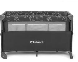  Kidnort utazóágy-babaöböl Näste 2 szintes, kerekes, kibúvós fekete - babycenter-online