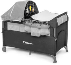 Kidnort utazóágy-babaöböl Stugan kiegészítőkkel premium fekete - babamarket