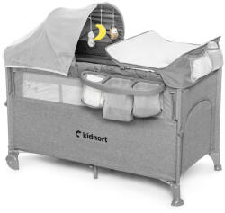 Kidnort utazóágy-babaöböl Stugan kiegészítőkkel premium szürke - babamarket