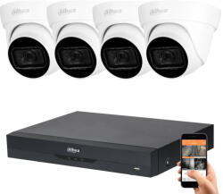 DAHUA 4 dome kamerás 8MP 4K kamera rendszer szett 30 méter éjjellátással (HAC-DOME-30M-8MP-4)