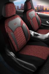 PANDA-CSC Huse auto universale Benelux roșu-negru | Piele ecologică + Textil | Compatibile cu VOLVO C70