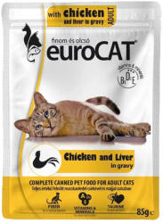 Euro Pet Euro Cat Pouch Alutasakos Macskaeledel (Csirke és Máj) - 85 g