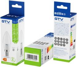 GTV LED fényforrás, E14, gyertya forma, SMD2835, 6W, 520lm, 52mA, 4000K, 160°, 180-250V/AC (GTV-LD-SMNGC30B-60) (GTV-LD-SMNGC30B-60)
