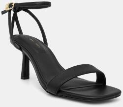 Tommy Hilfiger bőr szandál LEATHER KNOTS KITTEN SANDAL fekete, FW0FW08424 - fekete Női 40