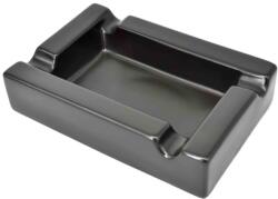 Angelo márkájú matt fekete, négyzet alakú kerámia szivar hamutál, 4 szivar részére (A-424009)