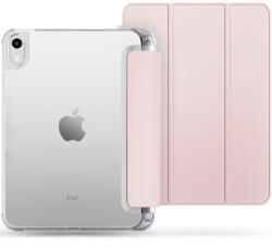 Apple iPad 10.9 (2022) / iPad 11 (2025), mappa tok, közepesen ütésálló, érintőceruza tartó, érintőceruza nélkül, átlátszó hátlap, Smart Case, TP SC Pen Holder Hybrid, rózsaszín - tok-shop