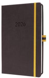 Sigel Határidőnaptár 2026 heti SIGEL A/5, kemény borító, Linescape, szürke-sárga (L2603)