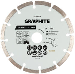 GRAPHITE Gyémánt vágókorong 150x22.2mm, szegmenses, száraz (57T309) - storeplace