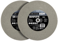 GRAPHITE Köszörűkorong, 200x20/16/12.7x20mm, P60, 2db (57T128) - storeplace