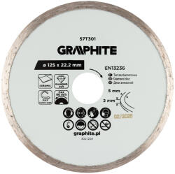 GRAPHITE Gyémánt vágókorong 125x22.2mm, vizes (57T301) - storeplace