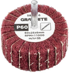 GRAPHITE Csapos lamellás korong, 60x25x6mm, P60 (58T406)