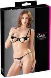 Cottelli Collection - csillogó hímzett melltartó szett (fekete) (22128381031) - sexshopcenter