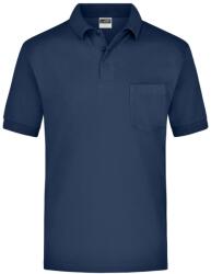 Daiber Tricou pentru bărbați polo cu buzunar JN026 - Albastru închis | S (JN026-51620)