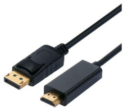 STANDARD Kábel DisplayPort 1.2 - HDMI, 4K@60Hz, M/M, 2m, fekete (S3681-10)