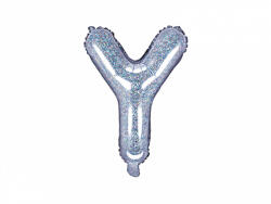 PartyDeco Y betű mini fólia lufi - hologramos 35cm