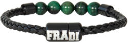  Fradi karkötő fekete fonott zöld kövekkel