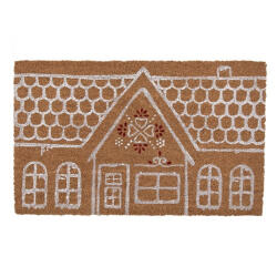 Clayre & Eef Lábtörlő 75x45cm, kókusz-PVC, mézeskalács házikó (GBBMC-2)
