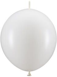 Összekötő léggömbök, 28 cm, pasztell tiszta fehér (1 db / 20 db) (LB11P-008-20)