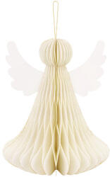  Papírdísz méhsejt Angyal, elefántcsont, 24 cm (ZDP1-24-021)