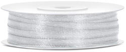  Szatén szalag, ezüst, 3mm/50m (TS3-018)