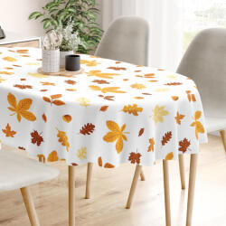 Goldea față de masă 100% bumbac - frunze de toamnă - ovală 140 x 220 cm Fata de masa