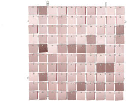  Flitteres háttérpanel, négyzet alakú, rózsaszín arany színű, 30x30 cm (PAN1S-019R)