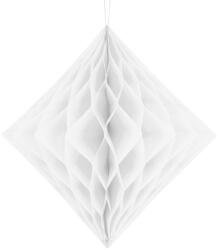  Méhsejt dekoráció Gyémánt alak, fehér, 30cm (DH30-008)