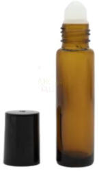  10 ml - es roll on illóolaj üveg - amber (üveg golyóval)