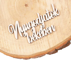 Valex Decor 4db. "Nyugodjatok Békében" felirat fából 10 x 5cm - Fehér (MT12-54)