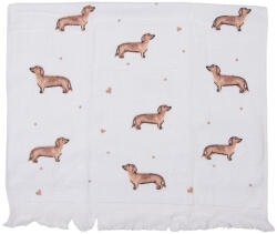 Clayre & Eef Prosop de maini si fata bumbac bej maro Catelusi 40x66 cm (CTDHL1) Prosop
