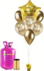Personal Set personalizat de petrecere auriu cu heliu - a 40-a aniversare 19 buc