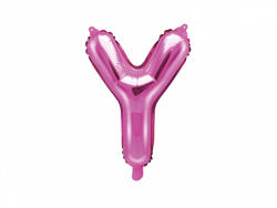 PartyDeco Balon din folie Mini - Litera Y 35 cm roz