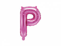 PartyDeco Balon din folie Mini - Litera P 35 cm roz