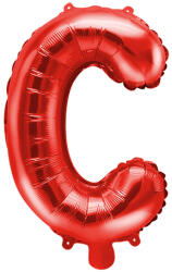 PartyDeco Balon din folie Mini - Litera C 35 cm roșu