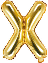 PartyDeco Balon din folie Mini - Litera X 35 cm auriu