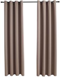  Draperii opace cu inele metalice, 2 buc. , gri taupe, 140x225 cm (134435)