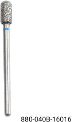 Global Fashion Capăt de freză de diamantat pentru cuticule, cilindru rotunjit, brâu albastră, 880/040B