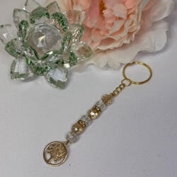  Arany Aura ásvány Violinkulcs Kulcstartó