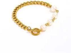 Joolim Jewelry Pearl Link - 18K aranyozott, hipoallergén karkötő