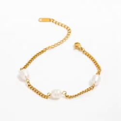 Joolim Jewelry Golden Pearl Trio - 18K aranyozott, hipoallergén karkötő