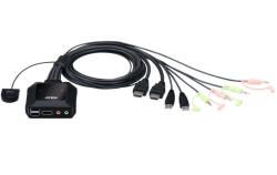 ATEN CS22H 2-Port USB 4K HDMI Cable KVM Switch with Remote Port Selector (CS22H) - primatinta