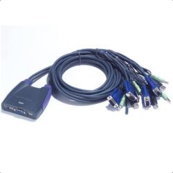 ATEN KVM суич ATEN CS64US, от 2x USB A, 1x VGA, 1x 3.5mm jack към 4x USB A, 4x VGA), 4x 3.5mm jack (ATEN-CS64USB) - stokatastoki