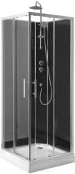 SAPHO Sapho AQUALINE GRANVIK 80x80 cm hátfalas zuhanykabin transzparent üveg, fekete/króm GG80X80 (GG80X80)