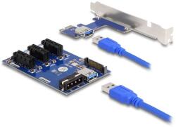 Delock Riser Card PCI Express x1 3 x PCIe x1 50 cm-es USB-kábellel (41442) - pepita