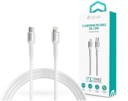 DEVIA Gracious Series USB Type-C/Lightning adat- és töltőkábel 1, 5m - 5V/3A - fehér - coolmobile
